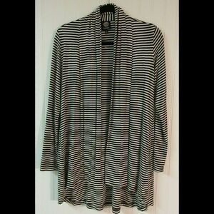 Bobeau knit wrap top striped size XS